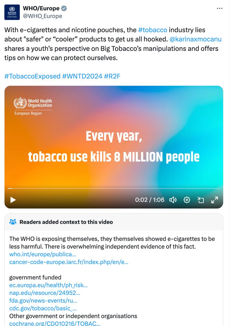 Calling out fake news part 5: WHO getting owned by community notes