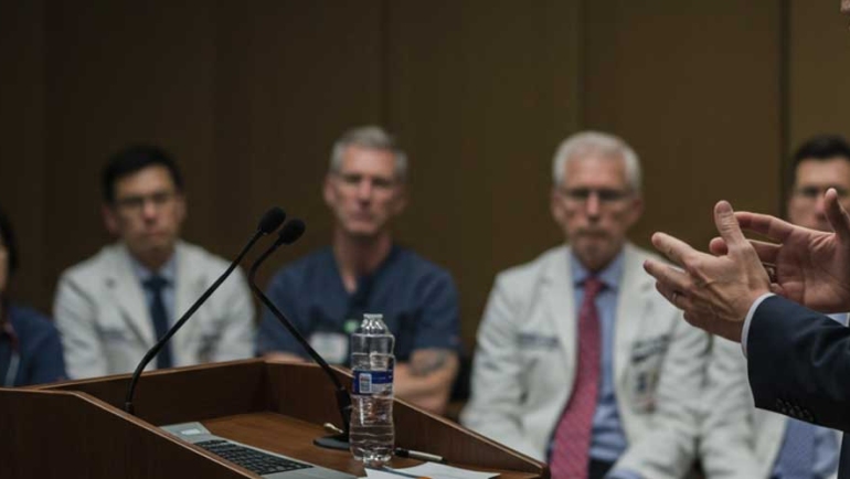Male speaker at a nicotine conference