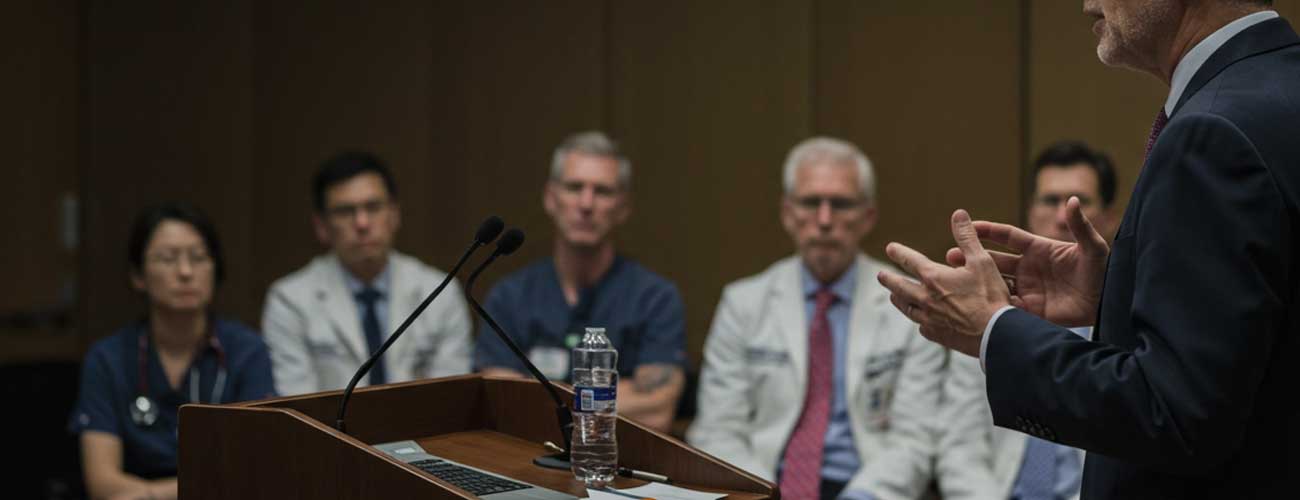 Male speaker at a nicotine conference