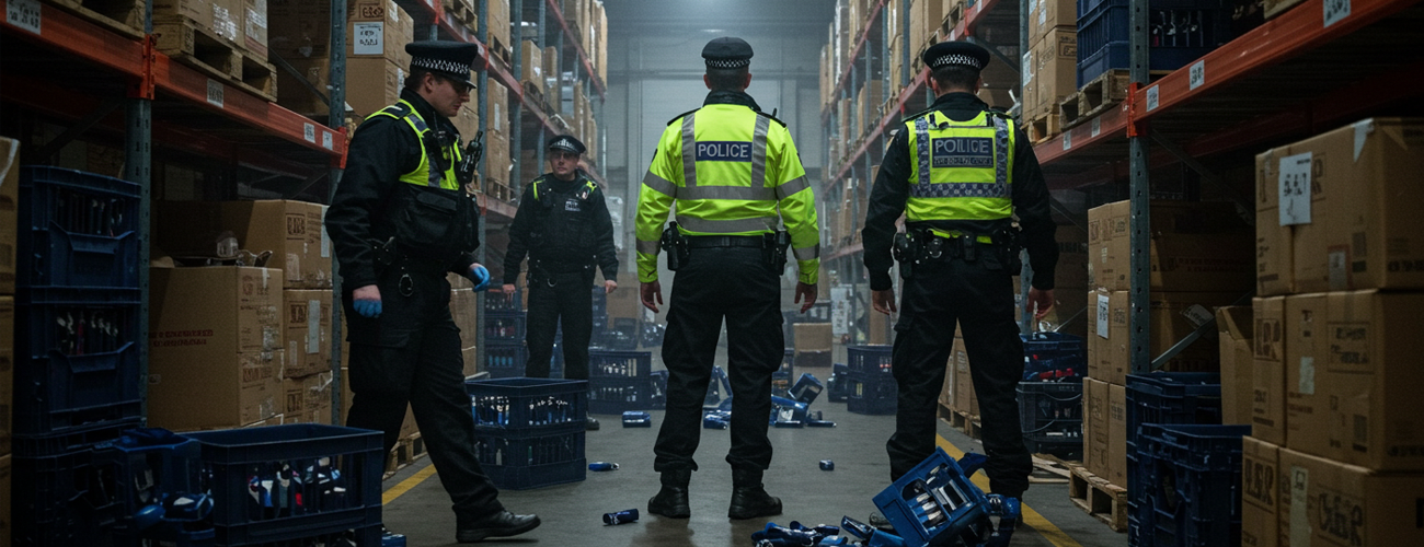 British Police raid a warehouse