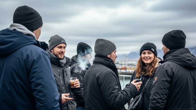 Happy nicotine users in iceland